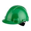 Hard Hat, Uvicator, Ratchet, Ventilated, Plastic Sweatband, Green, G3000NUV-GP, 20 ea/Case